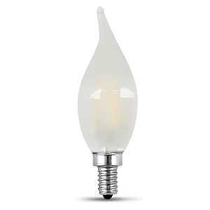 40W LED Flame Tip Bulb 2700K Frosted Dimmable E12 Candelabra Base