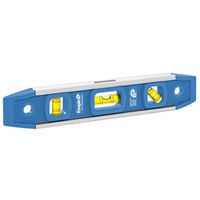 9 in Magnetic Torpedo Level, 3-Vial, Blue Aluminum