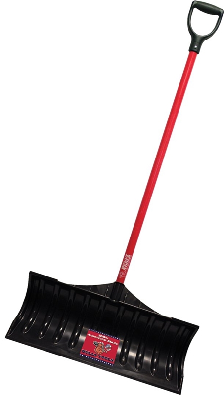 27 in Poly Snow Pusher w/ Fiberglass D-Grip Handle, 57 in Length