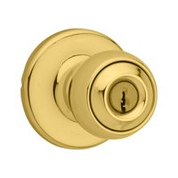 Polo Keyed Entry Door Knob, Polished Brass