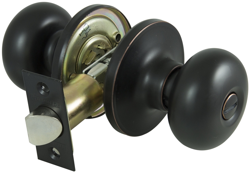 Privacy Door Knob Lockset, Aged Bronze, ANSI Grade 2