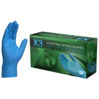 Textured Blue Nitrile Gloves 3 mil Large Powder-Free