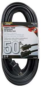 50 ft 14/3 SJTOW Black Extension Cord