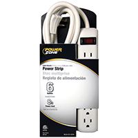 STRIP 6OUT SAFETY 8FT CORD WHT