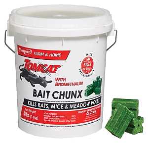 Rat & Mouse Poison Bait Chunks, Sweet Grain Scent, Green Pail