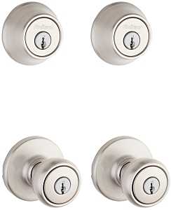Tylo Entry Knob & 660 Deadbolt Combo Pack, Satin Nickel, Keyed Alike
