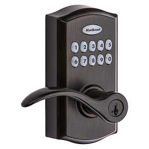 Pembroke Electronic Keypad Lever Lock, Venetian Bronze Finish