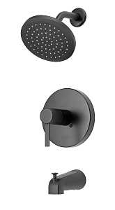 Single-Handle Tub and Shower Faucet, Black Finish