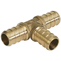 1/2 in PEX Barb Tee Fitting, Lead-Free DZR Brass