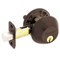 Single Cylinder Deadbolt, Aged Bronze Finish