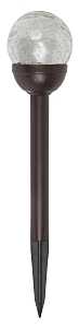 Solar Light Stake with Crackle Glass, Bronze Finish