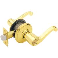 Flair Keyed Entry Lever Door Lock, Bright Brass Finish