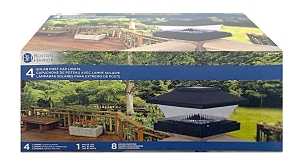 Solar Fence Post Cap Lights, Black (4-Pack)