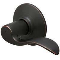 Accent Privacy Lever Lock, Aged Bronze, Universal Backset 2-3/8 to 2-3/4