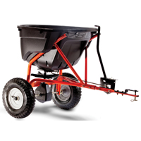 Tow-Behind Broadcast Spreader 130 lb Poly Hopper 12 ft Spread