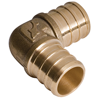 1/2 in PEX Barb 90 Degree Elbow Fitting, Lead-Free DZR Brass