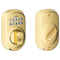 Electronic Keypad Deadbolt Bright Brass Grade 2 1-Cylinder