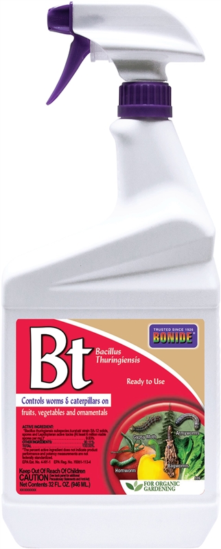 Bt Bacillus Thuringiensis RTU Insect Killer Spray, 1 Quart