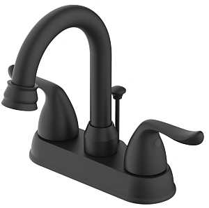 4 in Centerset 2-Handle Lever Bathroom Sink Faucet, Matte Black