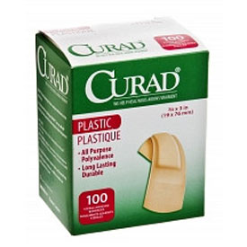 Medline Plastic Adhesive Bandages 1 x 3 Inch, 100/Box