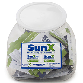 SunX SPF 30 Broad Spectrum Sunscreen Lotion Towelette with Dry Utility Towelette