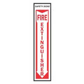 Hy-Ko FE-1 Fire Extinguisher Safety Sign 4 in x 18 in, Phosphorescent Vinyl