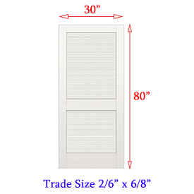 30 in. x 80 in. Primed Louver/Louver Door Slab