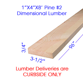 1"X4"X8" PINE #2 DIMENSIONAL LUMBER