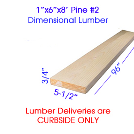 1"X6"X8" PINE #2 DIMENSIONAL LUMBER