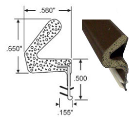 Frost King Thermwell DS7B/25 Brown Kerf Door Weatherstrip 7 ft.