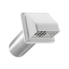 Lambro 224W/S 4-inch White Plastic Exhaust Wall Vent with Aluminum Tail Piece