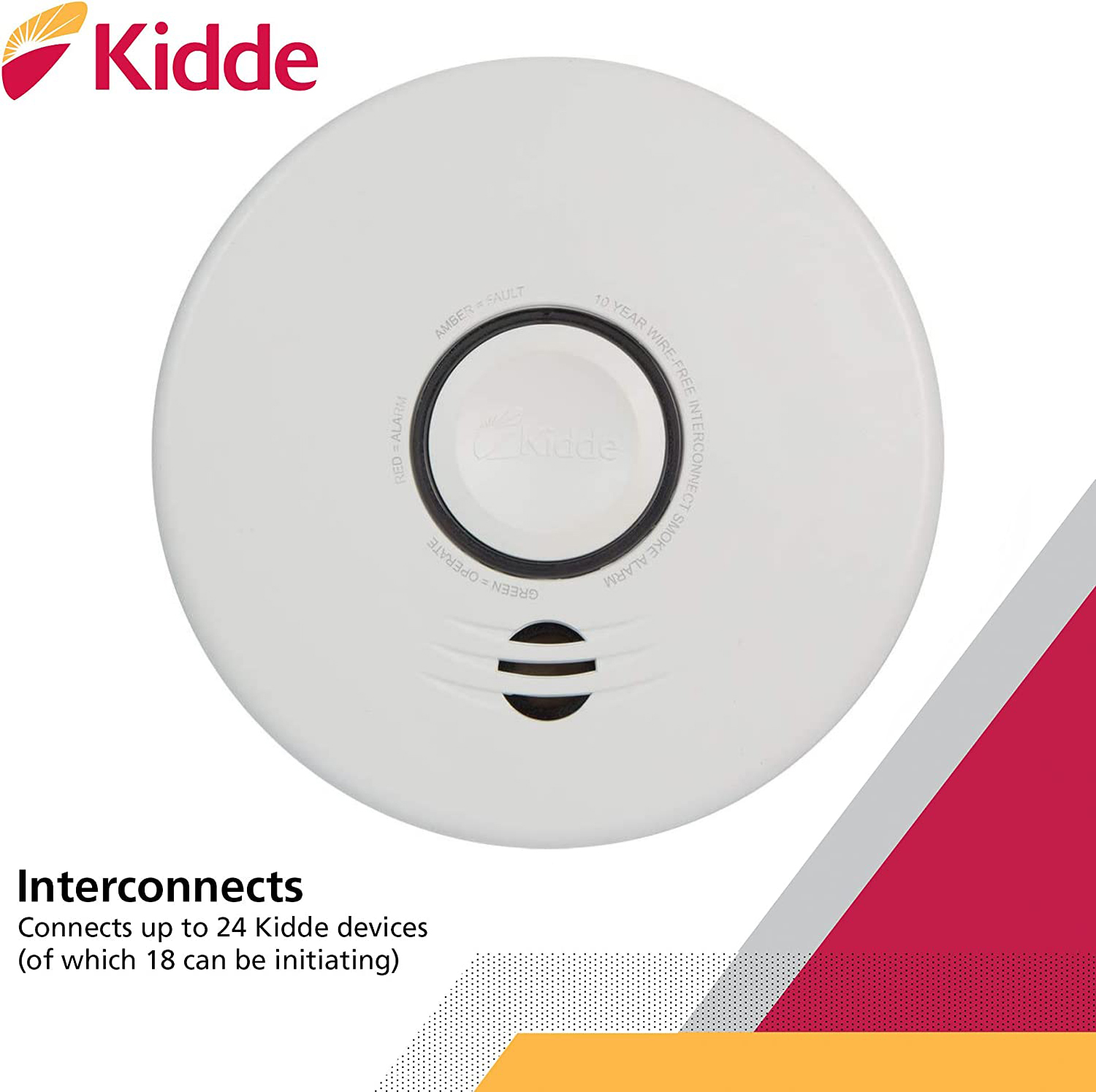 Hardwired Interconnect 120V Smoke Alarm with Sealed Battery Backup