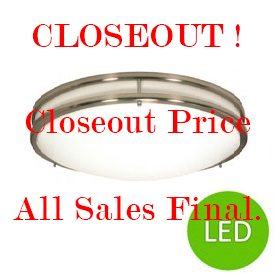 24-Inch Round Brushed Nickel LED Flush Mount Fixture