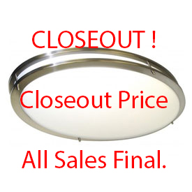 64W Oval Ceiling Fixture in Brushed Nickel