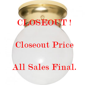 Globe Brass Ceiling Fixture with Glass Shade