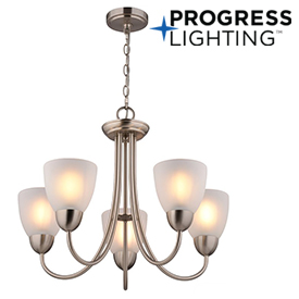 5-Light Chandelier, Brushed Nickel