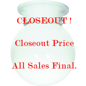 Globe 1-Light White Pendant or Flush Mount Fixture