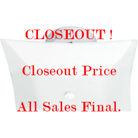 12 Square 2-Light White Fixture