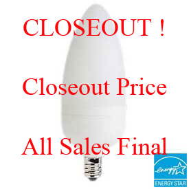 5W CFL Torpedo Candelabra Base Frosted Bulb