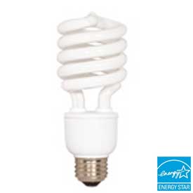 SATCO S7224 18W Mini Spiral CFL Bulb, 2700K, Medium Base