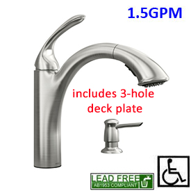 Moen Kinzel Spot Resist Stainless Pullout Kitchen Faucet