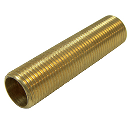 Brass Nipple 9/16"-20 Threaded, 1-9/16" Length