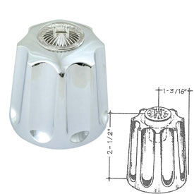 Kissler 99-1153 Gerber Hot and Cold Short Broach Replacement Faucet Handles - Chrome