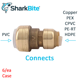 3/4 in PVC IPS x CTS Push-to-Connect Transition Coupling