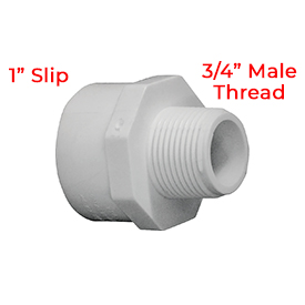 PVC Schedule 40 Reducing Adapter 1 x 3/4 in