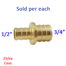 COUPLING BRASS 3/4" x 1/2" PEX-B