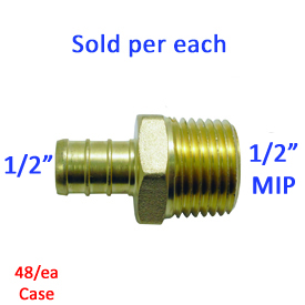 MALE ADAPTER BRASS 1/2" PEX-B