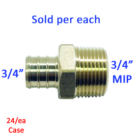 MALE ADAPTER BRASS 3/4" PEX-B