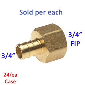 FEMALE ADAPTER BRASS 3/4" PEX-B