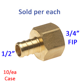 FEMALE ADAPTER BRASS 3/4" FIP X 1/2